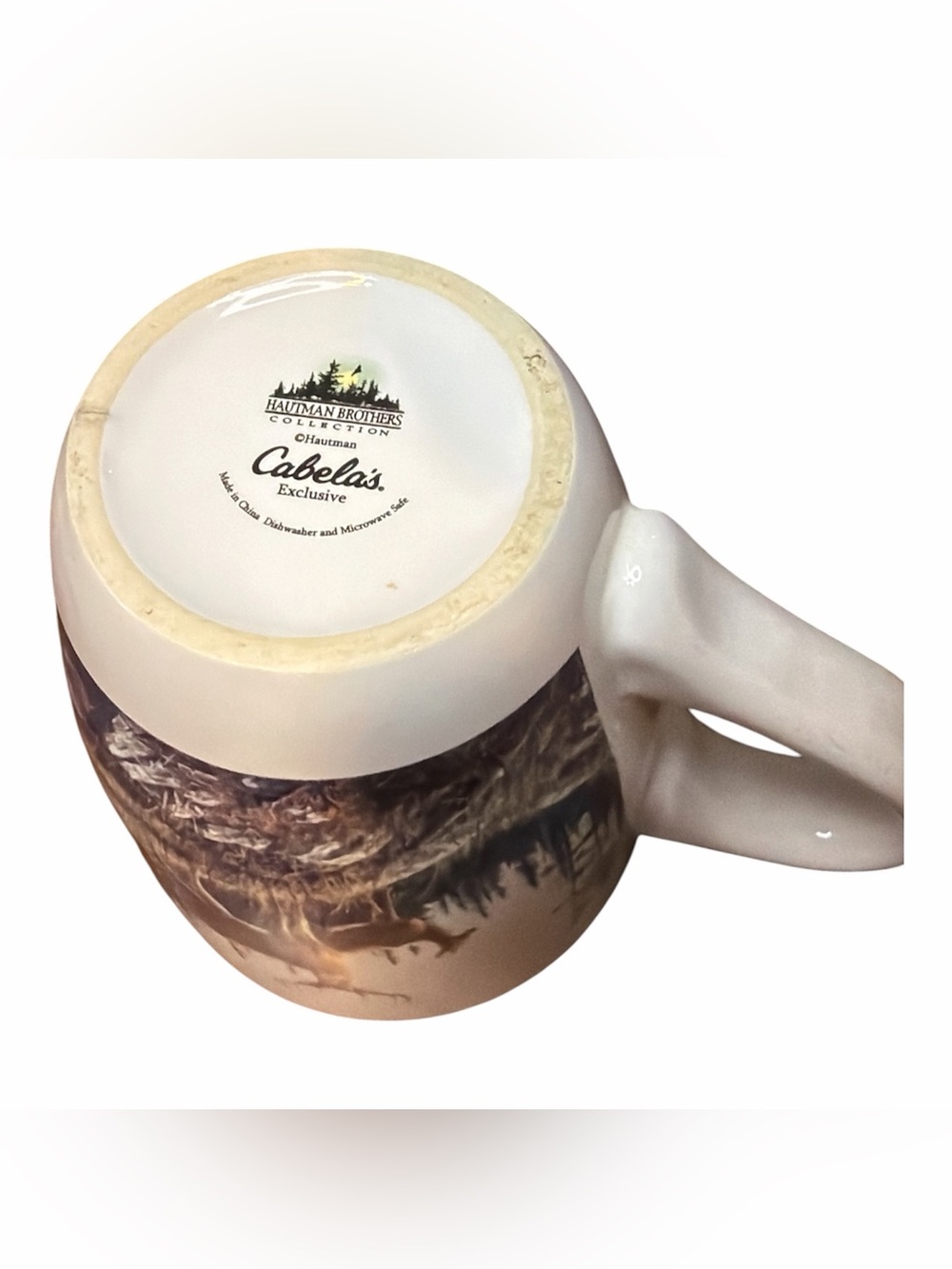 Cabelas White Deer Scene Ceramic Coffee Mug - Picture 6 of 7